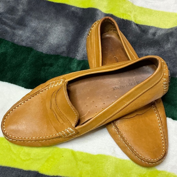 Saks Fifth Avenue Brown Leather Loafers - Picture 3 of 12